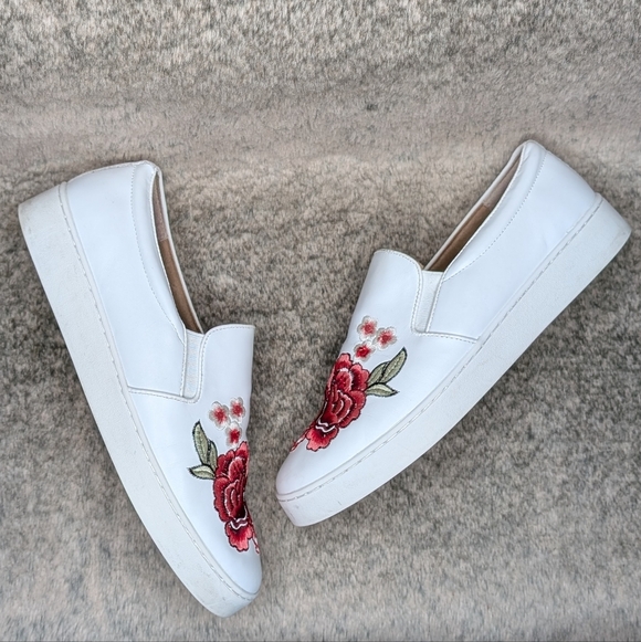 Vionic Midi Floral Slip On Sneaker Embroidered White Women's 10 - Picture 8 of 11